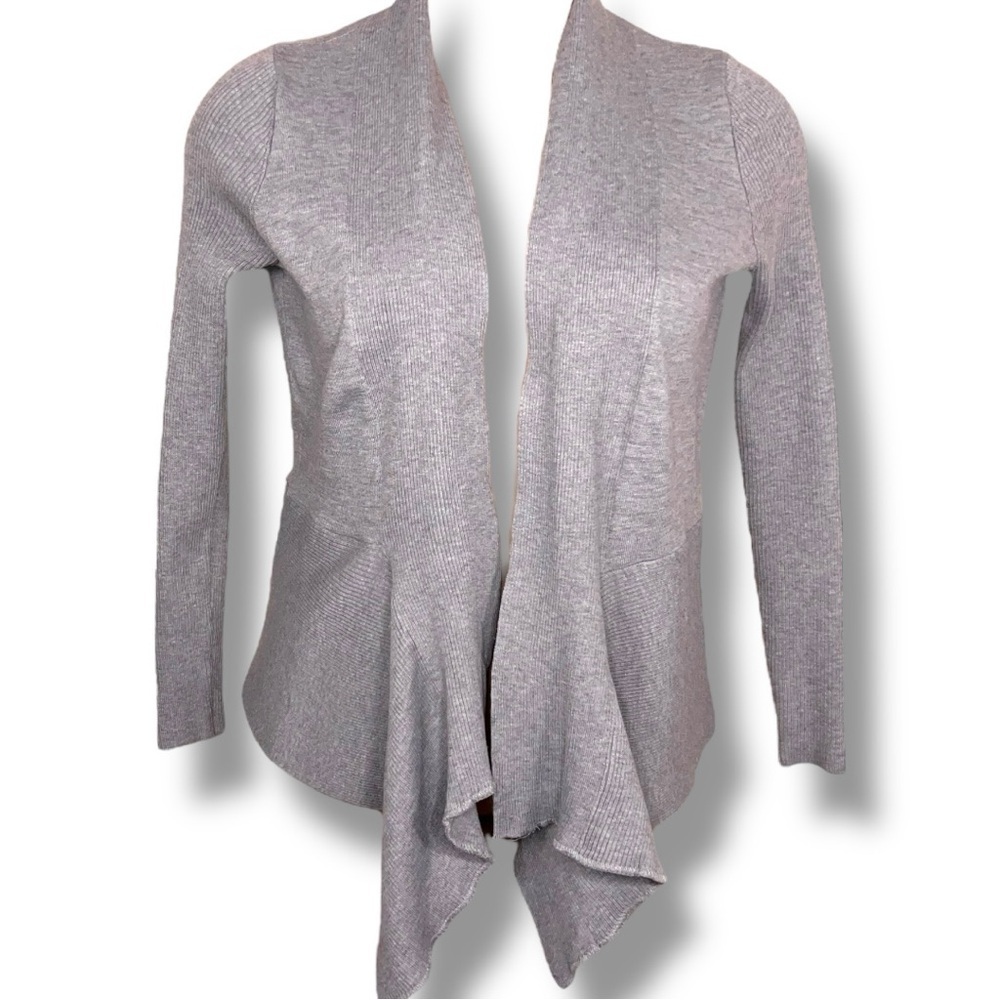 Fitted 1X Domani Grey Shrug Sweater  Long Sleeve Flowy Open Front
